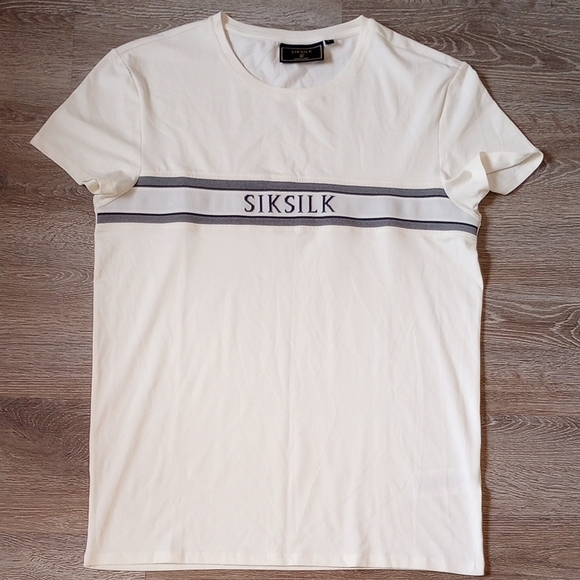 SikSilk White Short Sleeve Tee for Men - Picture 1 of 5